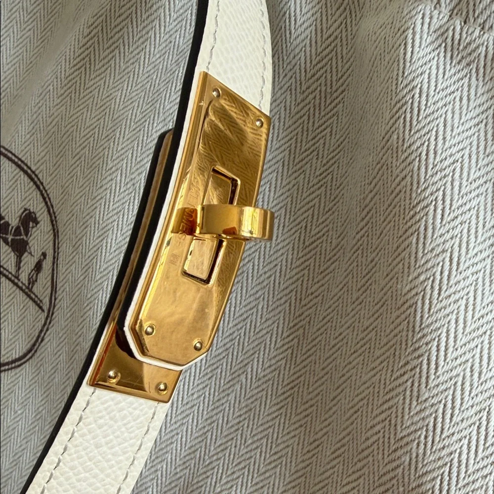 Hermes Cream and Gold Women's Belt - Picture 2 of 6